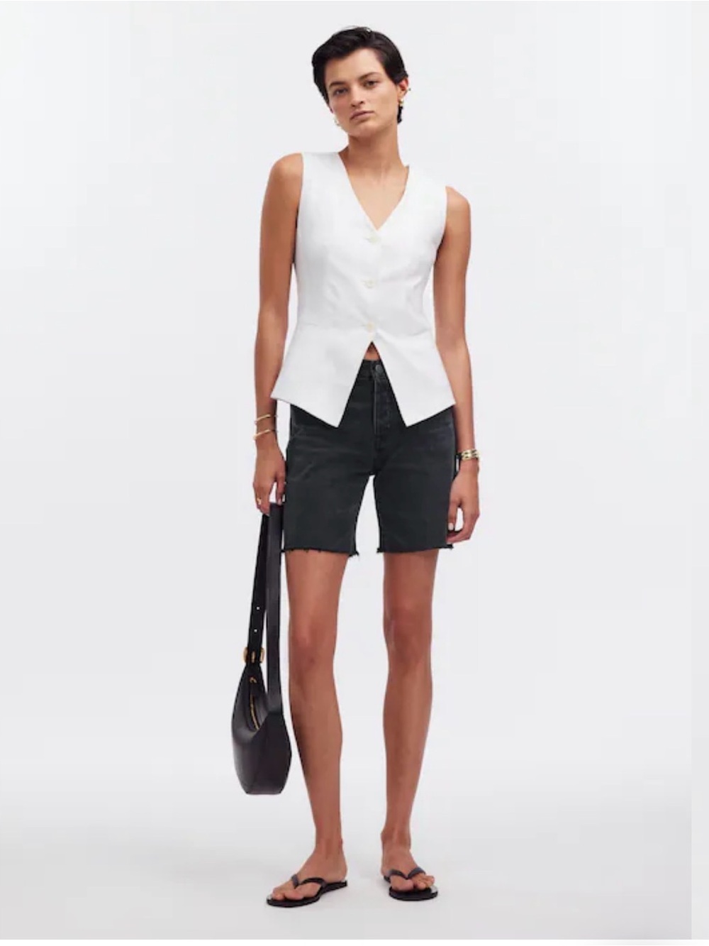 NWT Madewell Long Denim Shorts in Kelm Wash